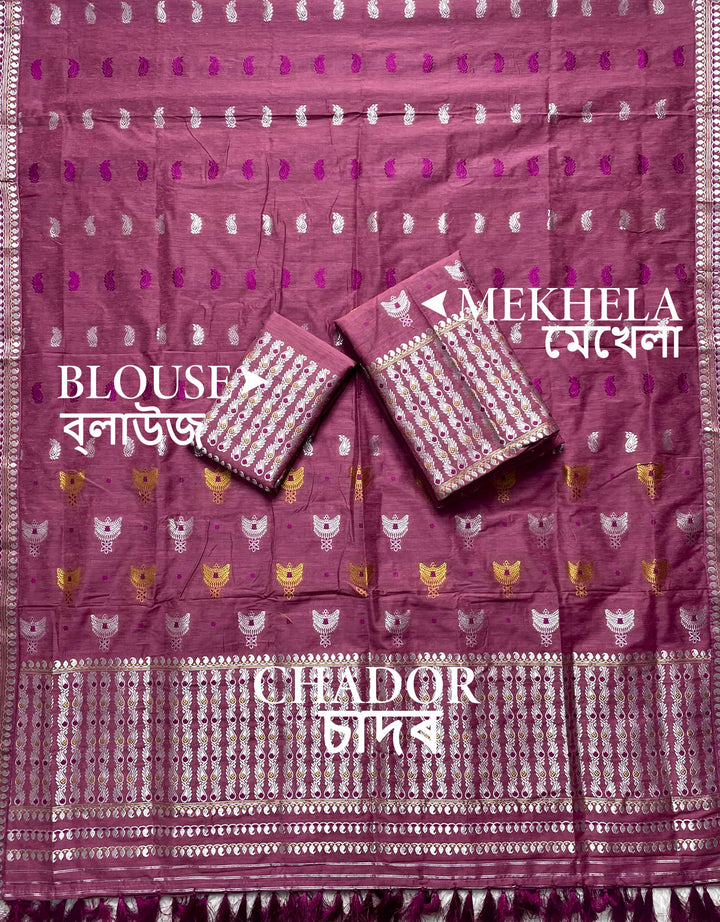 Ready-To-Wear Silver Silver Super Cotton* Mekhela Sador