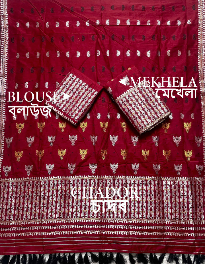 Ready-To-Wear Silver Silver Super Cotton* Mekhela Sador