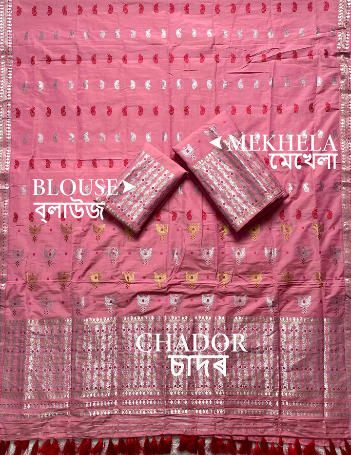 Ready-To-Wear Silver Silver Super Cotton* Mekhela Sador