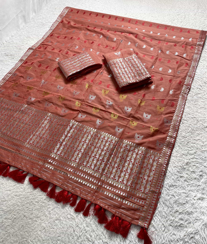 Ready-To-Wear Silver Silver Super Cotton* Mekhela Sador