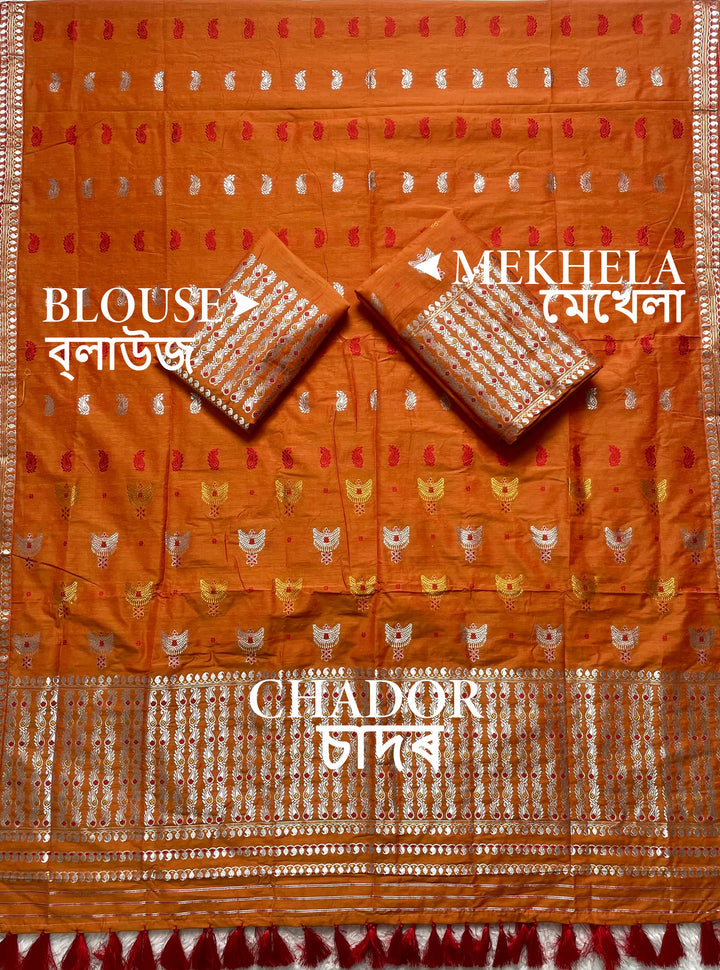 Ready-To-Wear Silver Silver Super Cotton* Mekhela Sador