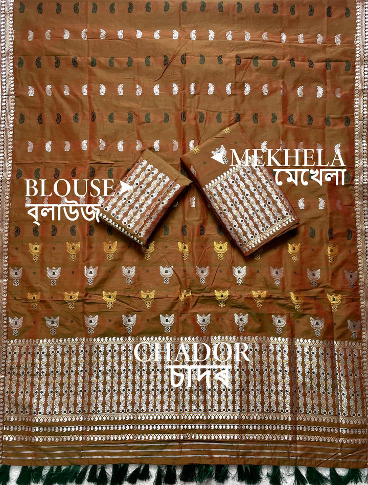 Ready-To-Wear Silver Silver Super Cotton* Mekhela Sador