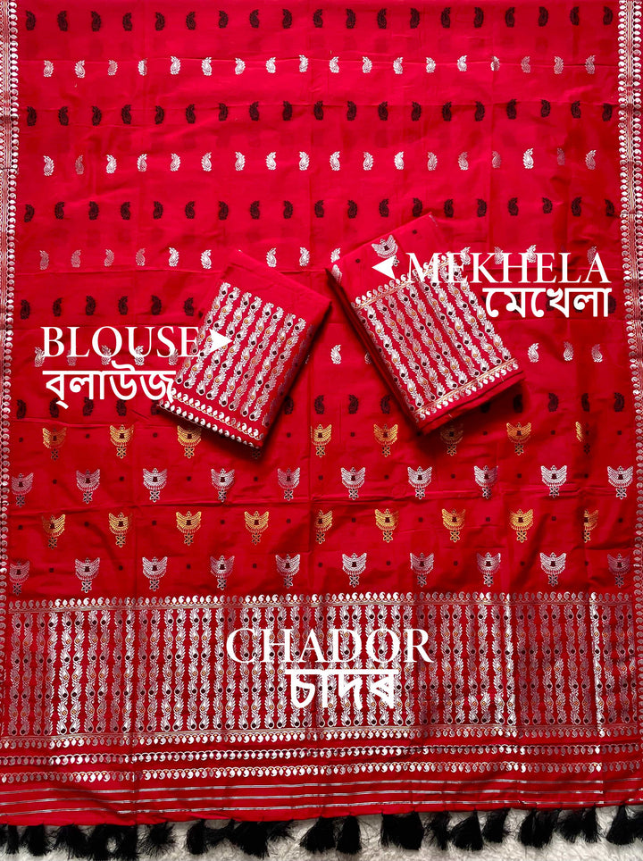 Ready-To-Wear Silver Silver Super Cotton* Mekhela Sador