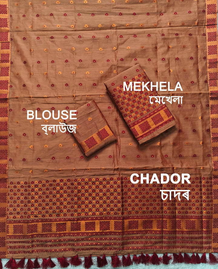 Ready-To-Wear Jari & Dhaga AC Cotton* Mekhela Sador