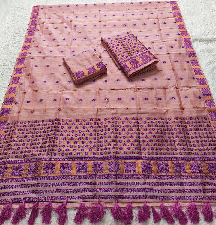 Ready-To-Wear Jari & Dhaga AC Cotton* Mekhela Sador