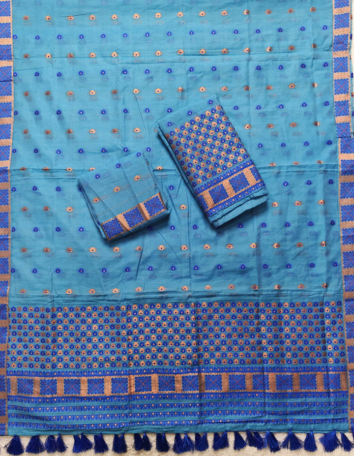 Ready-To-Wear Jari & Dhaga AC Cotton* Mekhela Sador