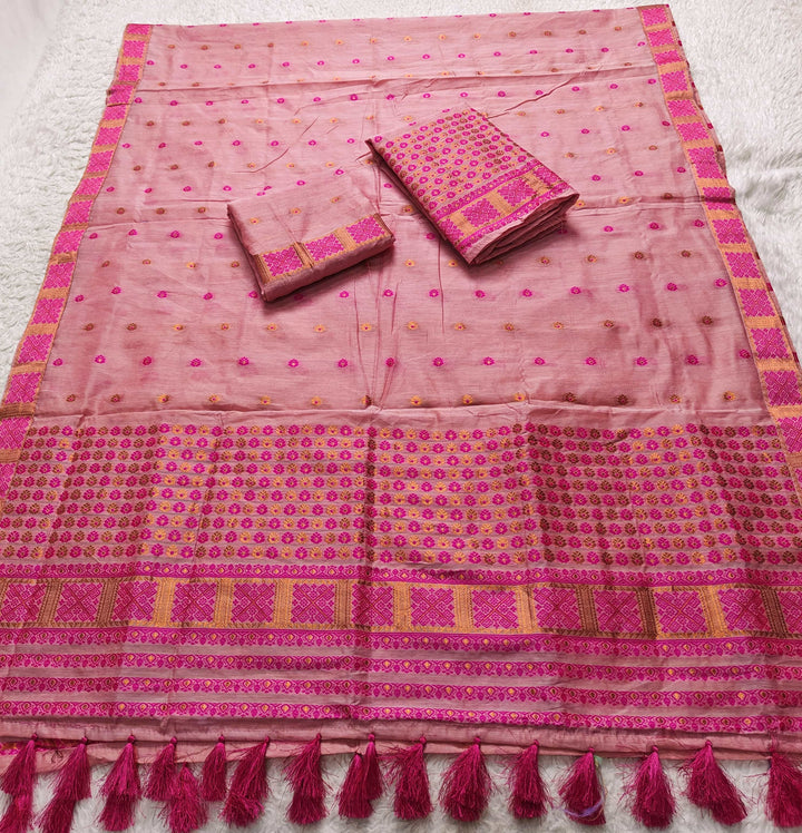 Ready-To-Wear Jari & Dhaga AC Cotton* Mekhela Sador