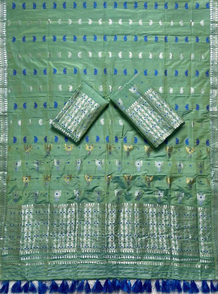 Ready-To-Wear Silver Silver Super Cotton* Mekhela Sador