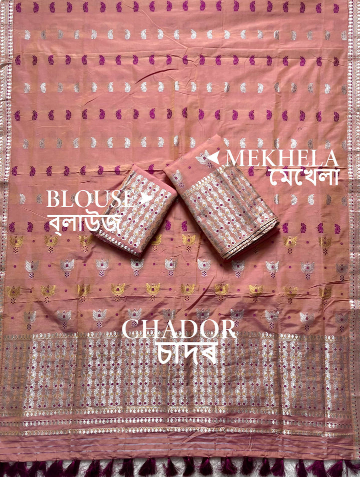 Ready-To-Wear Silver Silver Super Cotton* Mekhela Sador