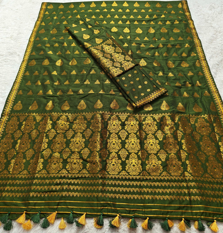 Ready-To-Wear Gold Jari Super Cotton* Mekhela Sador