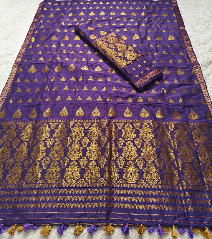 Ready-To-Wear Gold Jari Super Cotton* Mekhela Sador