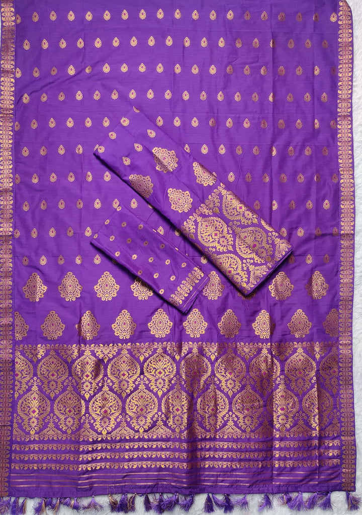 Ready-To-Wear Gold Jari Super Cotton* Mekhela Sador