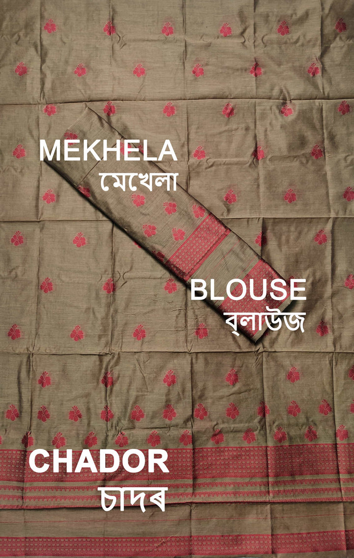 Dhaga-Work AC Cotton* Mekhela Sador