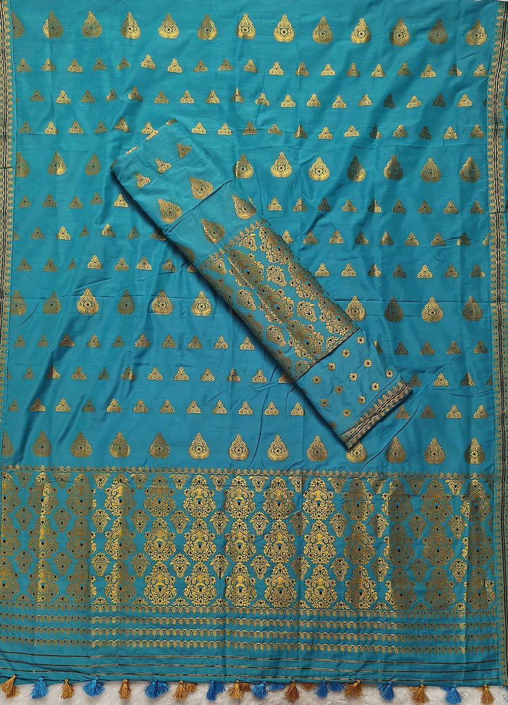 Ready-To-Wear Gold Jari Super Cotton* Mekhela Sador