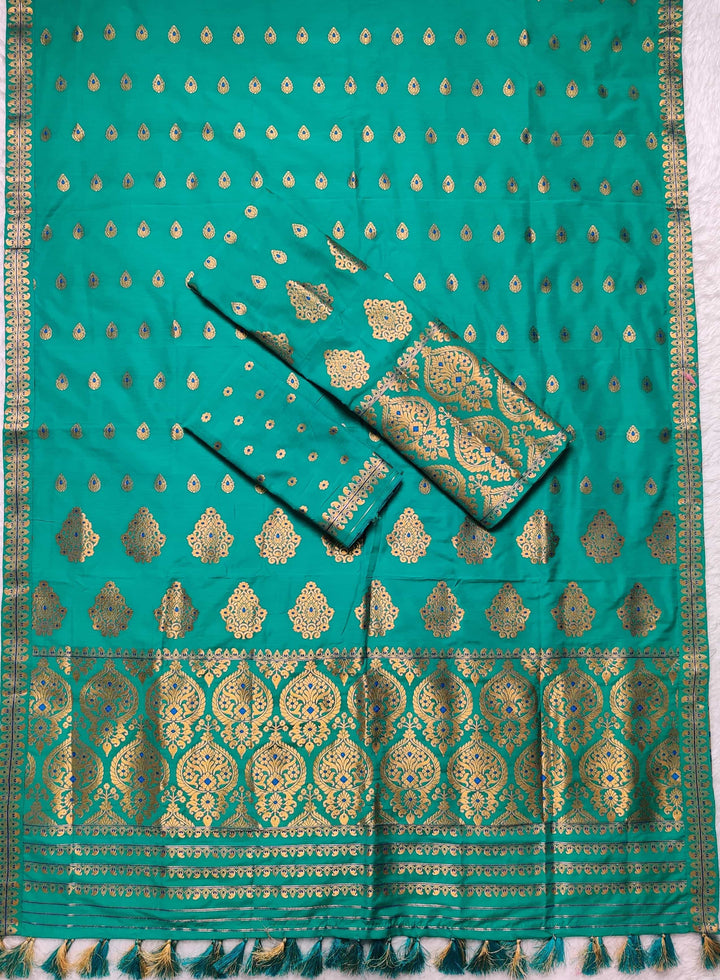 Ready-To-Wear Gold Jari Super Cotton* Mekhela Sador