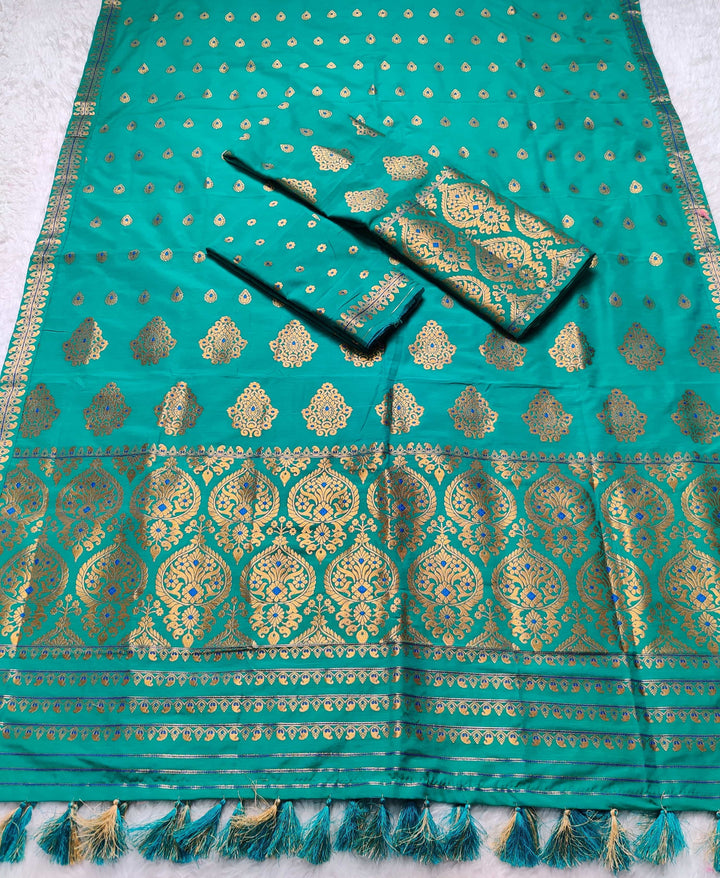 Ready-To-Wear Gold Jari Super Cotton* Mekhela Sador