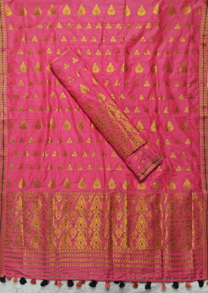 Ready-To-Wear Gold Jari Super Cotton* Mekhela Sador