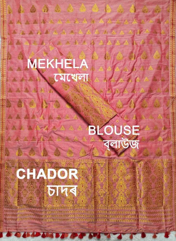 Ready-To-Wear Gold Jari Super Cotton* Mekhela Sador