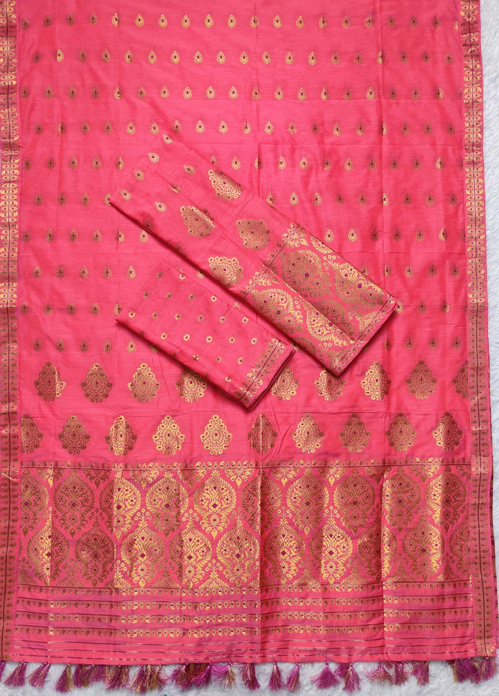 Ready-To-Wear Gold Jari Super Cotton* Mekhela Sador