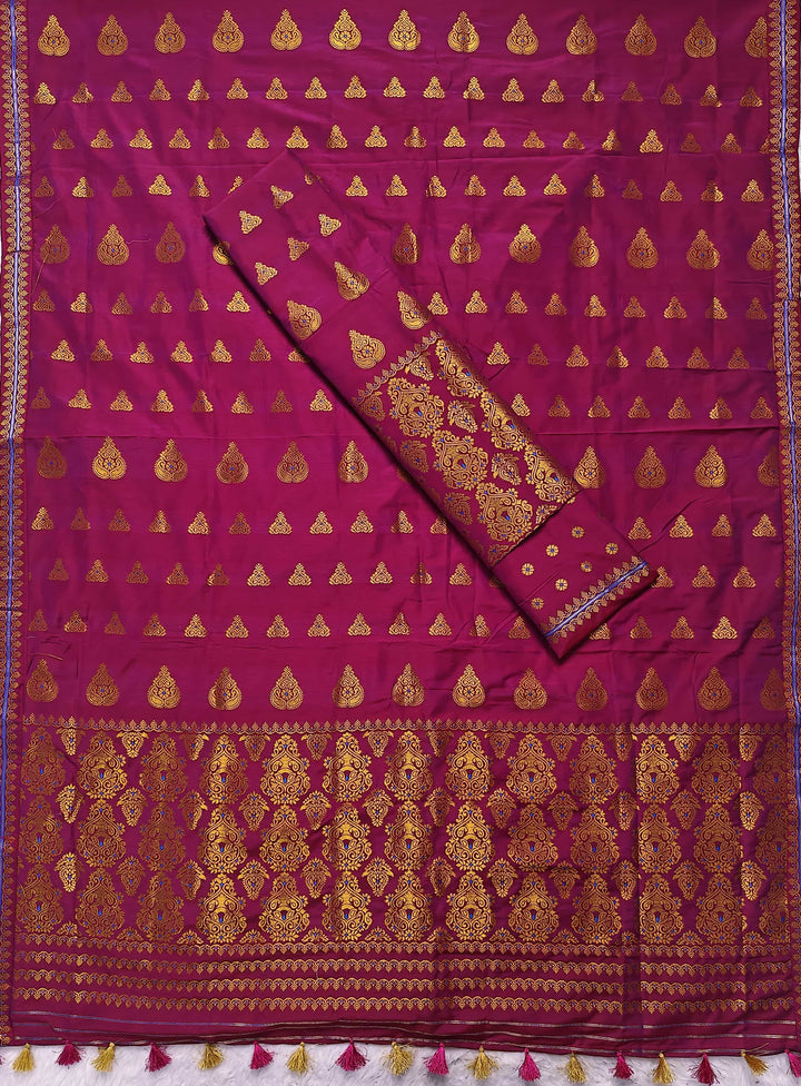 Ready-To-Wear Gold Jari Super Cotton* Mekhela Sador