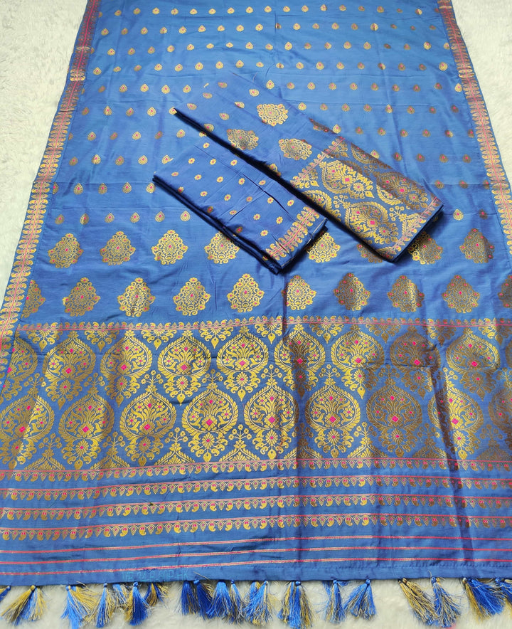 Ready-To-Wear Gold Jari Super Cotton* Mekhela Sador