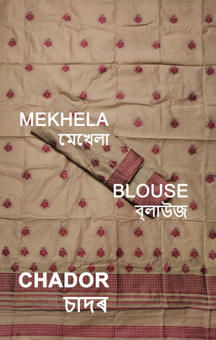 Dhaga-Work AC Cotton* Mekhela Sador