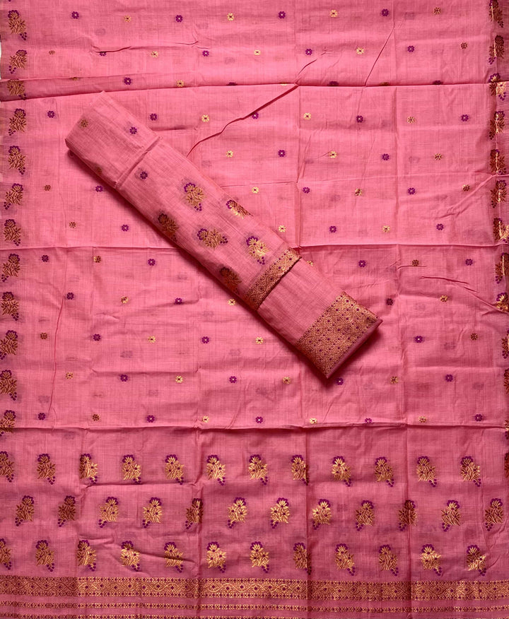 Fixed Pari Dhaga & Jari Weaving Work Premium Cotton* Mekhela Sador