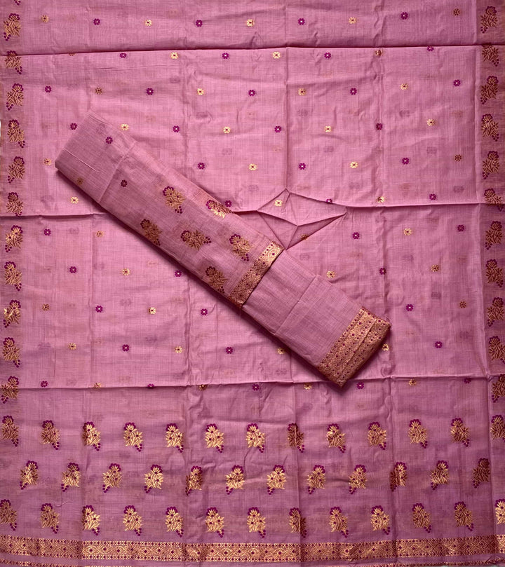 Fixed Pari Dhaga & Jari Weaving Work Premium Cotton* Mekhela Sador