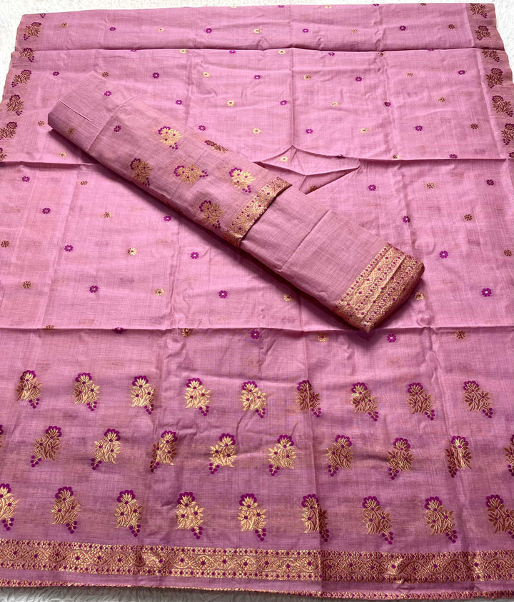 Fixed Pari Dhaga & Jari Weaving Work Premium Cotton* Mekhela Sador