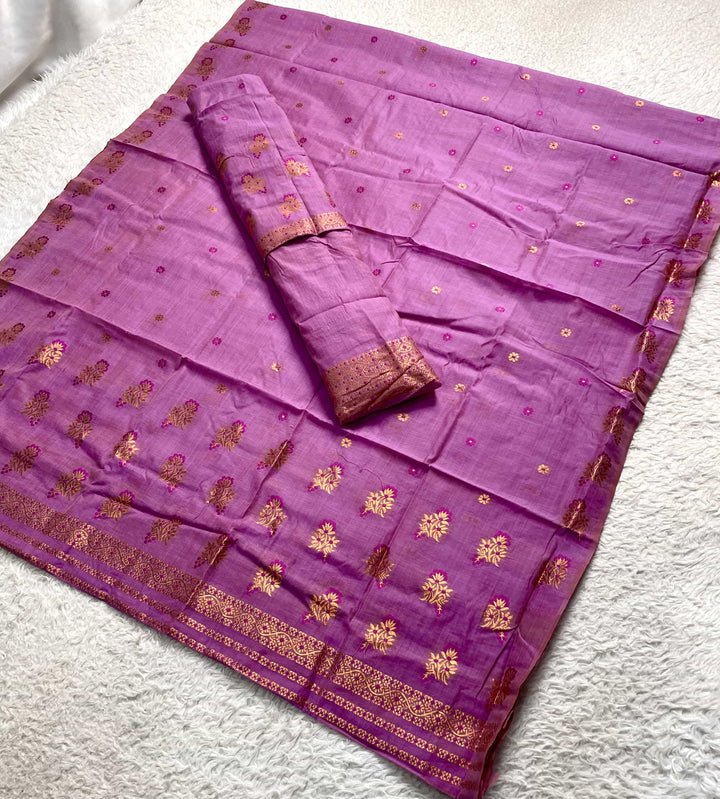 Fixed Pari Dhaga & Jari Weaving Work Premium Cotton* Mekhela Sador