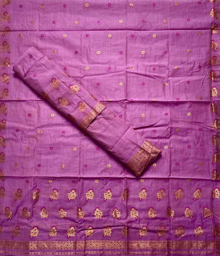 Fixed Pari Dhaga & Jari Weaving Work Premium Cotton* Mekhela Sador