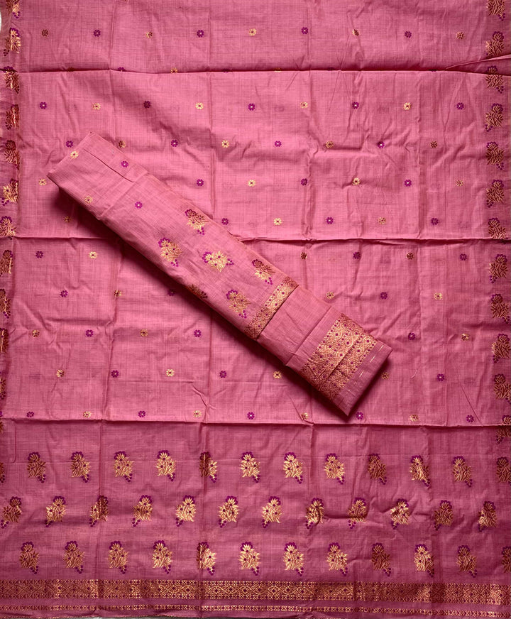 Fixed Pari Dhaga & Jari Weaving Work Premium Cotton* Mekhela Sador