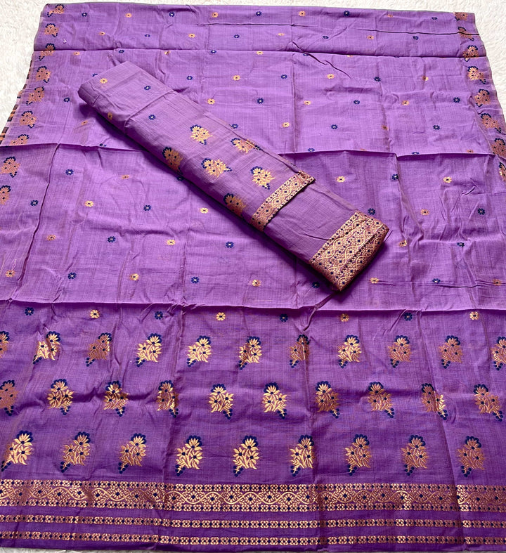 Fixed Pari Dhaga & Jari Weaving Work Premium Cotton* Mekhela Sador