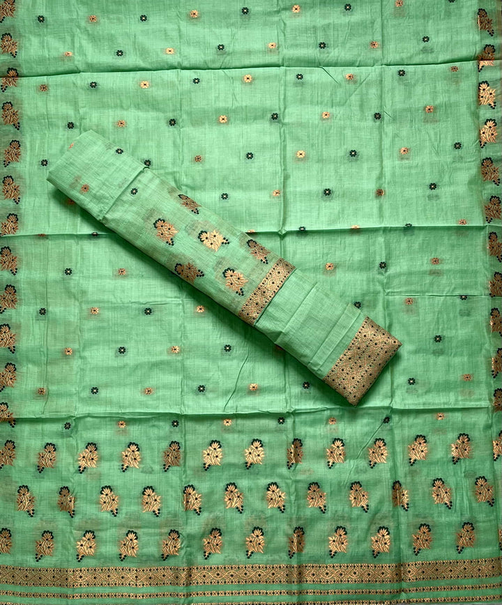 Fixed Pari Dhaga & Jari Weaving Work Premium Cotton* Mekhela Sador