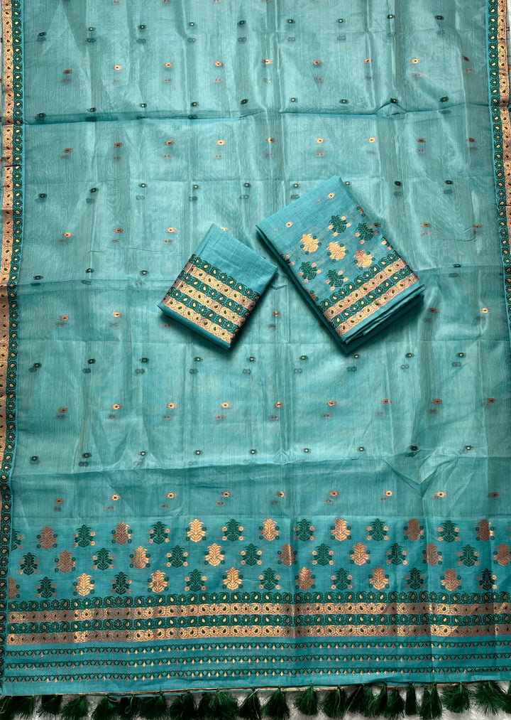 Ready-To-Wear Copper Jari Super Cotton Mekhela Art-Nuni Sador