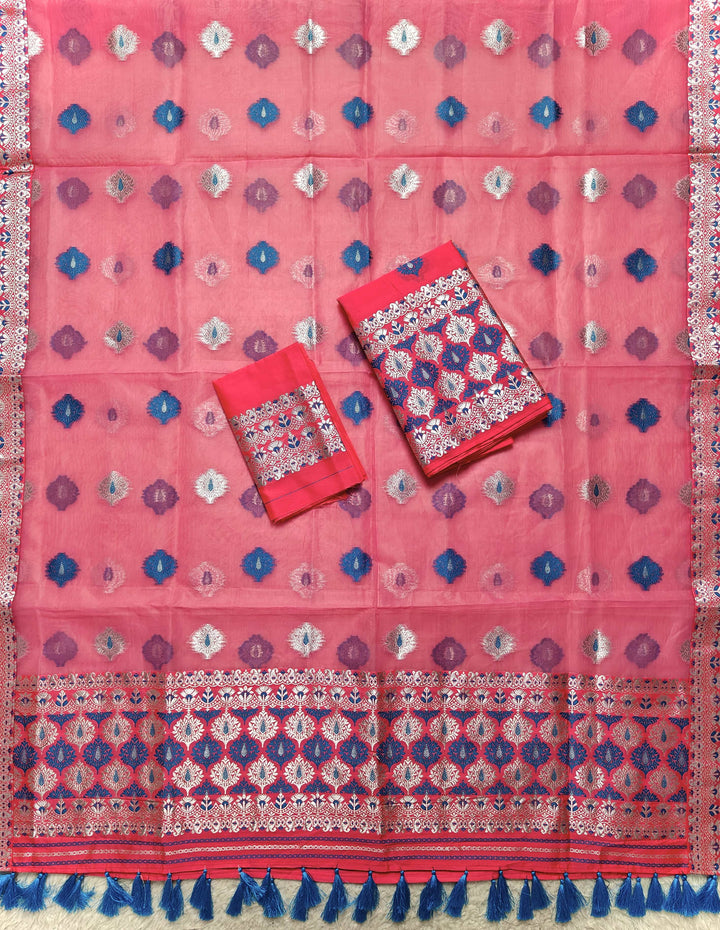 Ready-To-Wear Silver Jari & Dhaga Work Premium Poly Mekhela Art-Nuni Sador