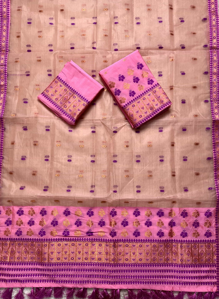 Ready-To-Wear Copper Jari Premium Poly Mekhela Art-Nuni Sador