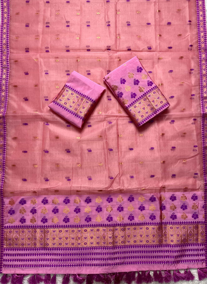 Ready-To-Wear Copper Jari Premium Poly Mekhela Art-Nuni Sador