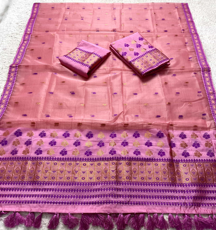 Ready-To-Wear Copper Jari Premium Poly Mekhela Art-Nuni Sador