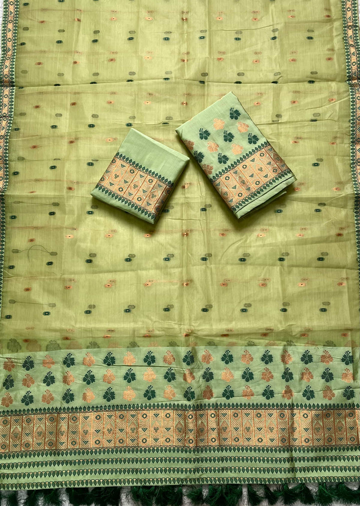 Ready-To-Wear Copper Jari Premium Poly Mekhela Art-Nuni Sador