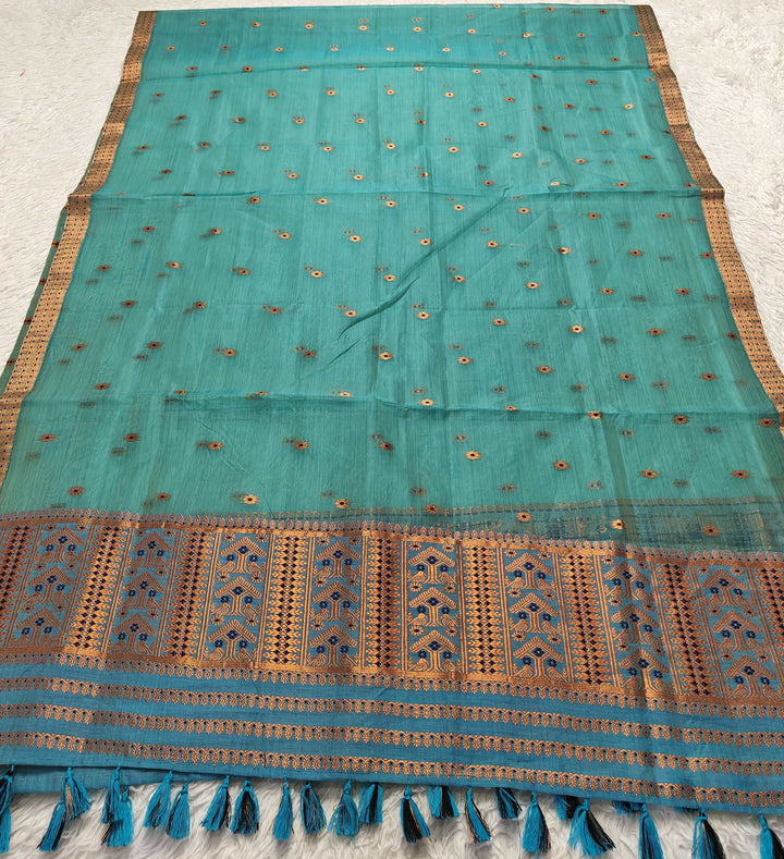 Ready-To-Wear Copper Jari Super Cotton Mekhela Art-Nuni Sador