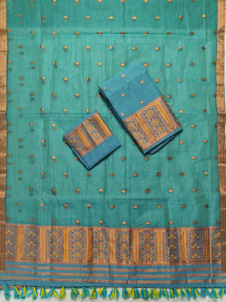 Ready-To-Wear Copper Jari Super Cotton Mekhela Art-Nuni Sador