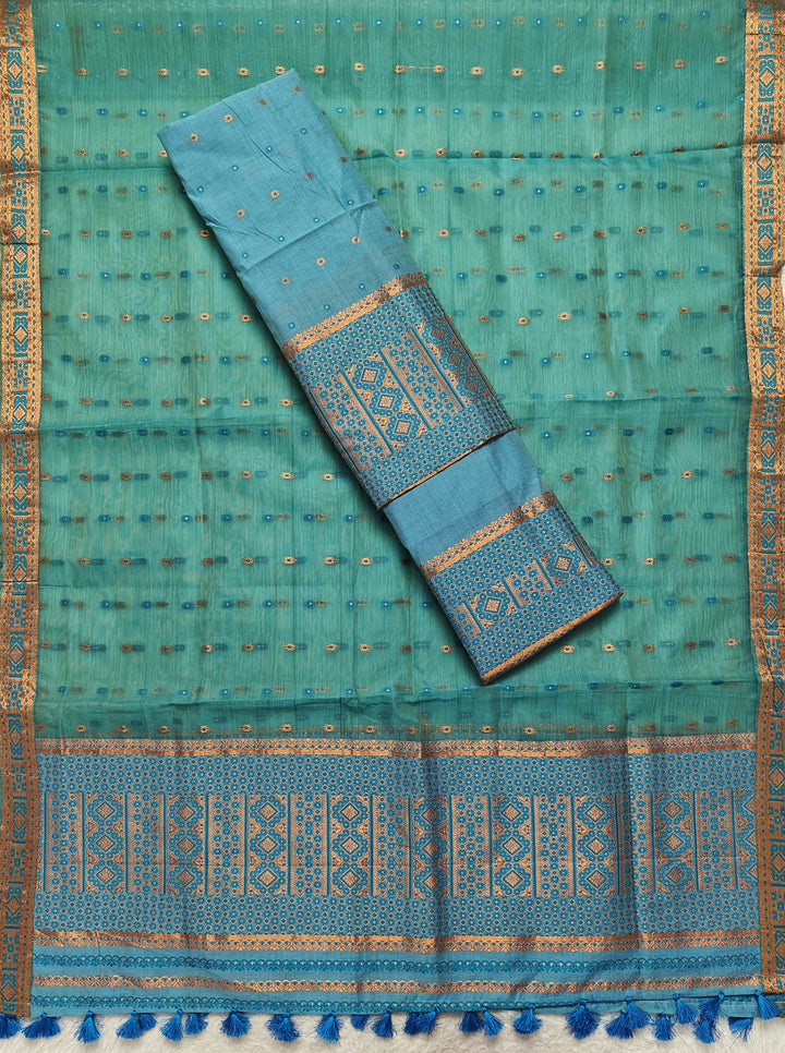 Ready-To-Wear Copper Jari Super Cotton Mekhela Art-Nuni Sador