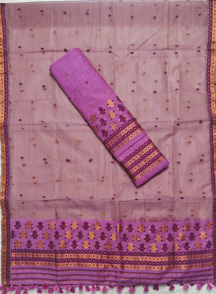 Ready-To-Wear Copper Jari Super Cotton Mekhela Art-Nuni Sador