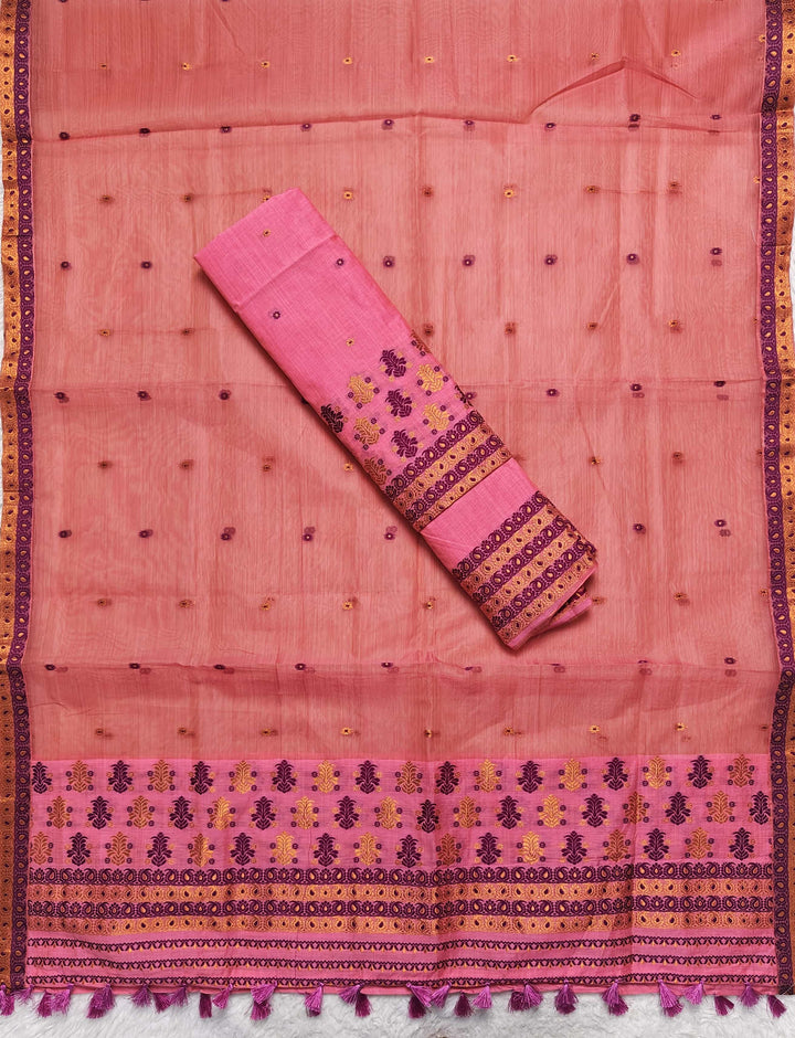 Ready-To-Wear Copper Jari Super Cotton Mekhela Art-Nuni Sador