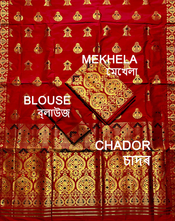 Ready-To-Wear White Mix Set Mekhela Sador