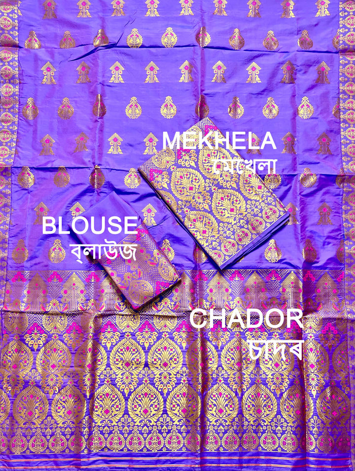 Ready-To-Wear White Mix Set Mekhela Sador