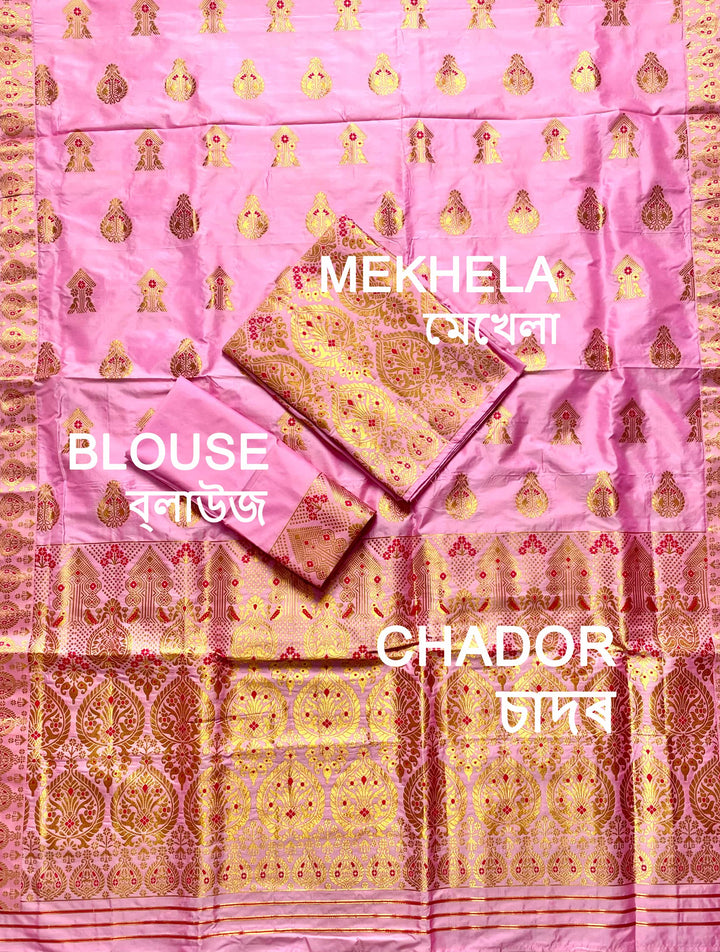 Ready-To-Wear White Mix Set Mekhela Sador