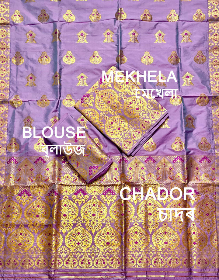 Ready-To-Wear White Mix Set Mekhela Sador