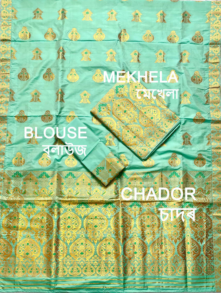 Ready-To-Wear White Mix Set Mekhela Sador